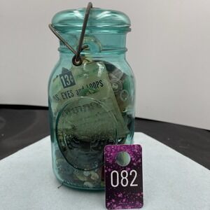 VINTAGE BLUE BALL BICENTENNIAL EAGLE JAR WIRE BALE SEAL With VNTG Sewing Notions